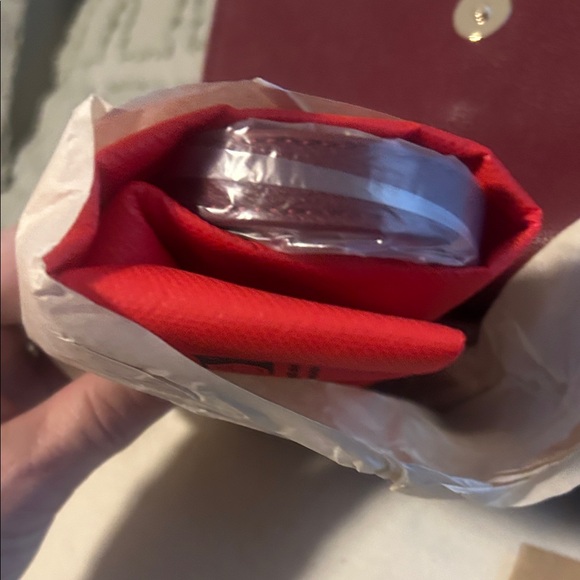 Mario Valentino Burgundy Clutch with Silver Chain Accent - Picture 13 of 14